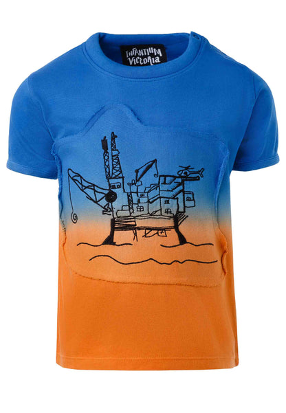 Dip Dye Kids T-Shirt with Appliqué-4