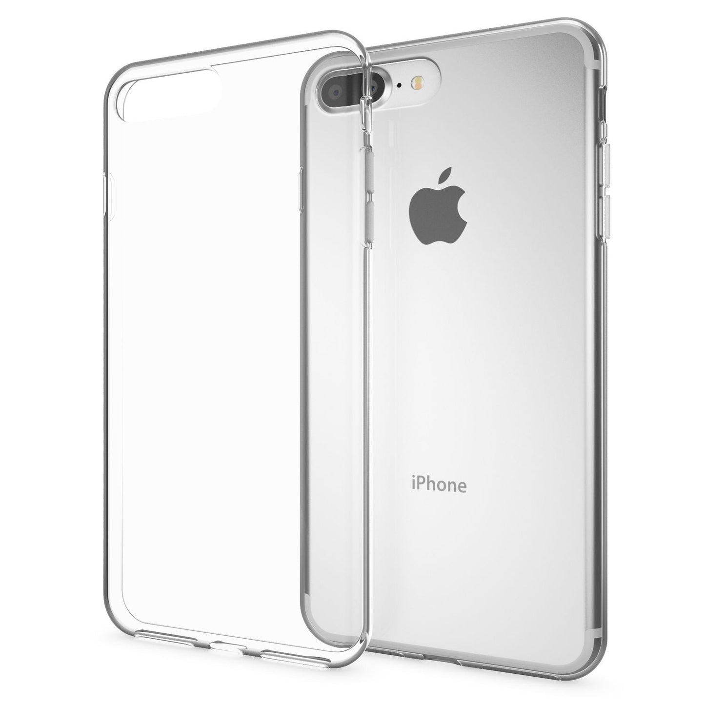 NALIA Transparente Silikonhülle für iPhone 7 Plus / 8 Plus – Anti-Gelb & Rutschfest – GLAZE (Handyhülle Kristallklar, Schlank & Stoßfest) – Marke aus Berlin