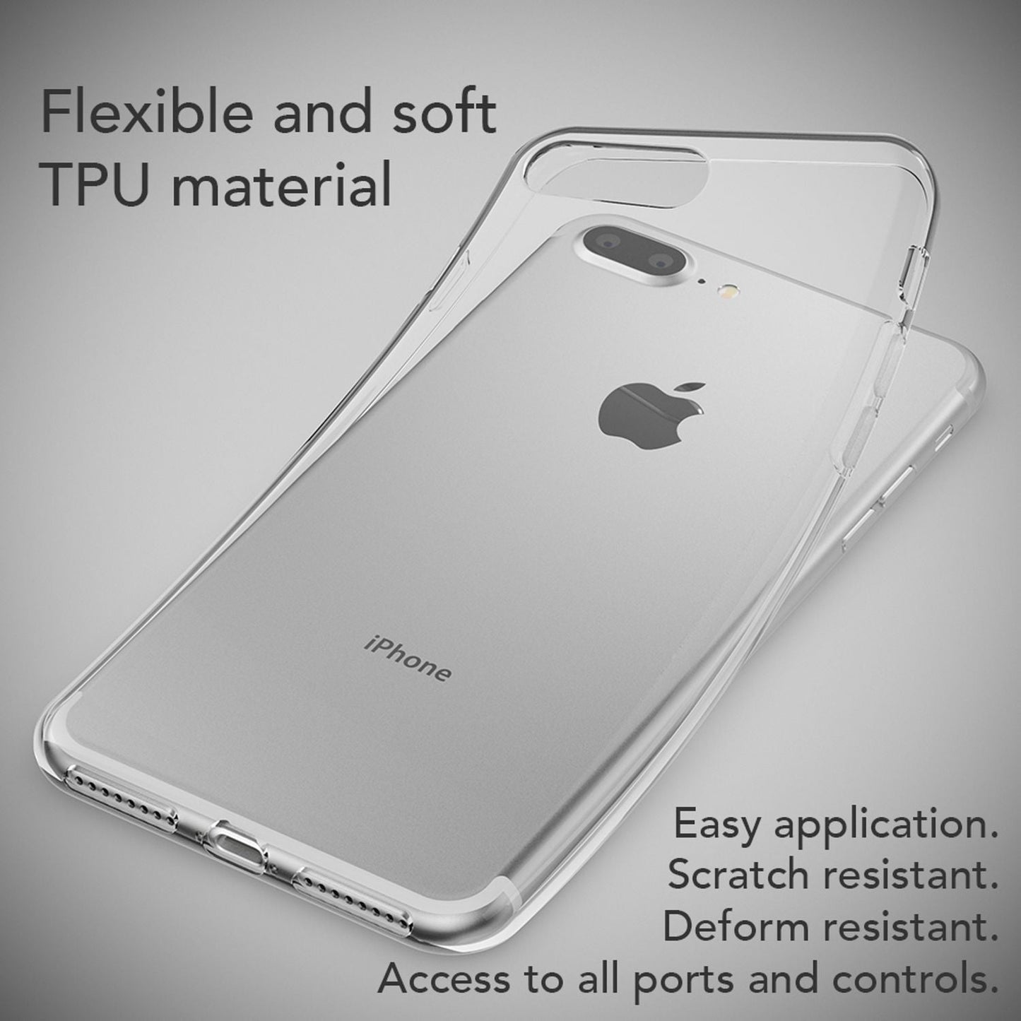 NALIA Transparente Silikonhülle für iPhone 7 Plus / 8 Plus – Anti-Gelb & Rutschfest – GLAZE (Handyhülle Kristallklar, Schlank & Stoßfest) – Marke aus Berlin