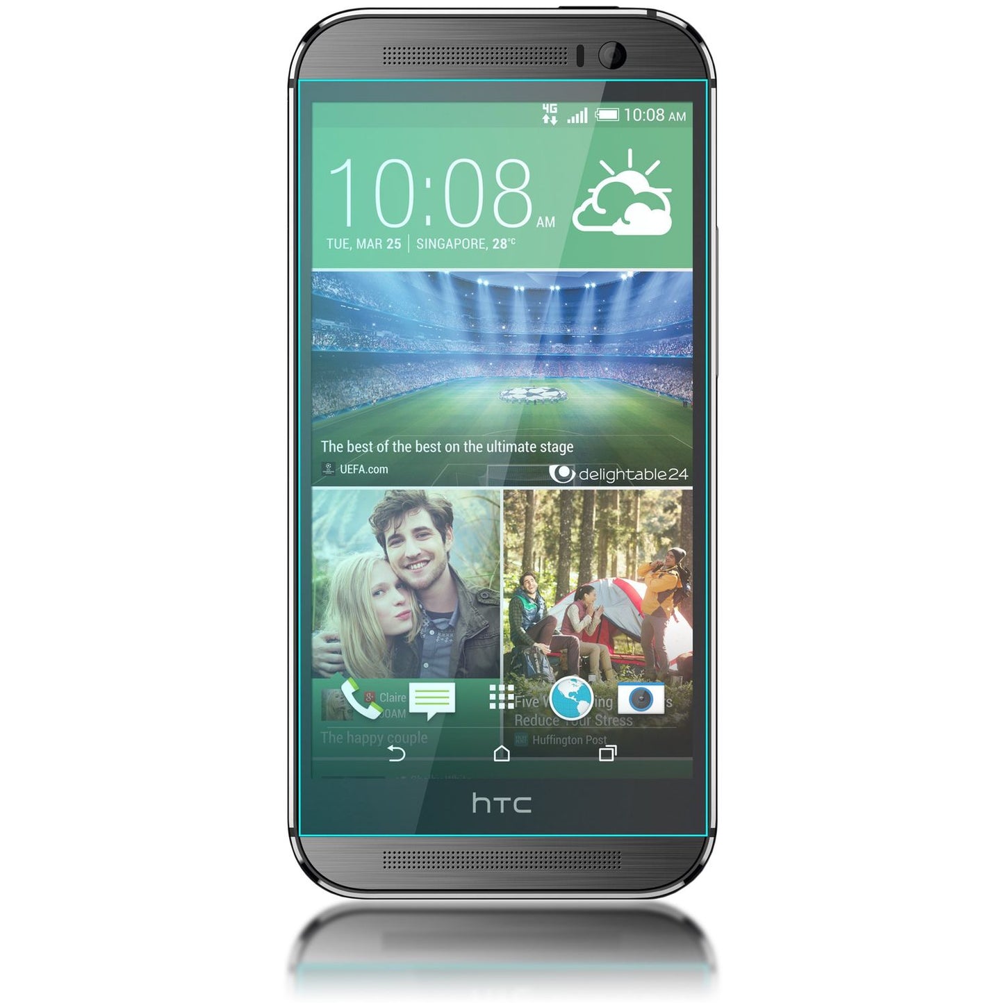 NALIA Schutzglas kompatibel mit HTC One M8, Full-Cover Displayschutz Handy-Folie, 9H Härte Glas-Schutzfolie Bildschirm-Abdeckung, Schutz-Film Phone HD Screen Protector Tempered Glass - Transparent