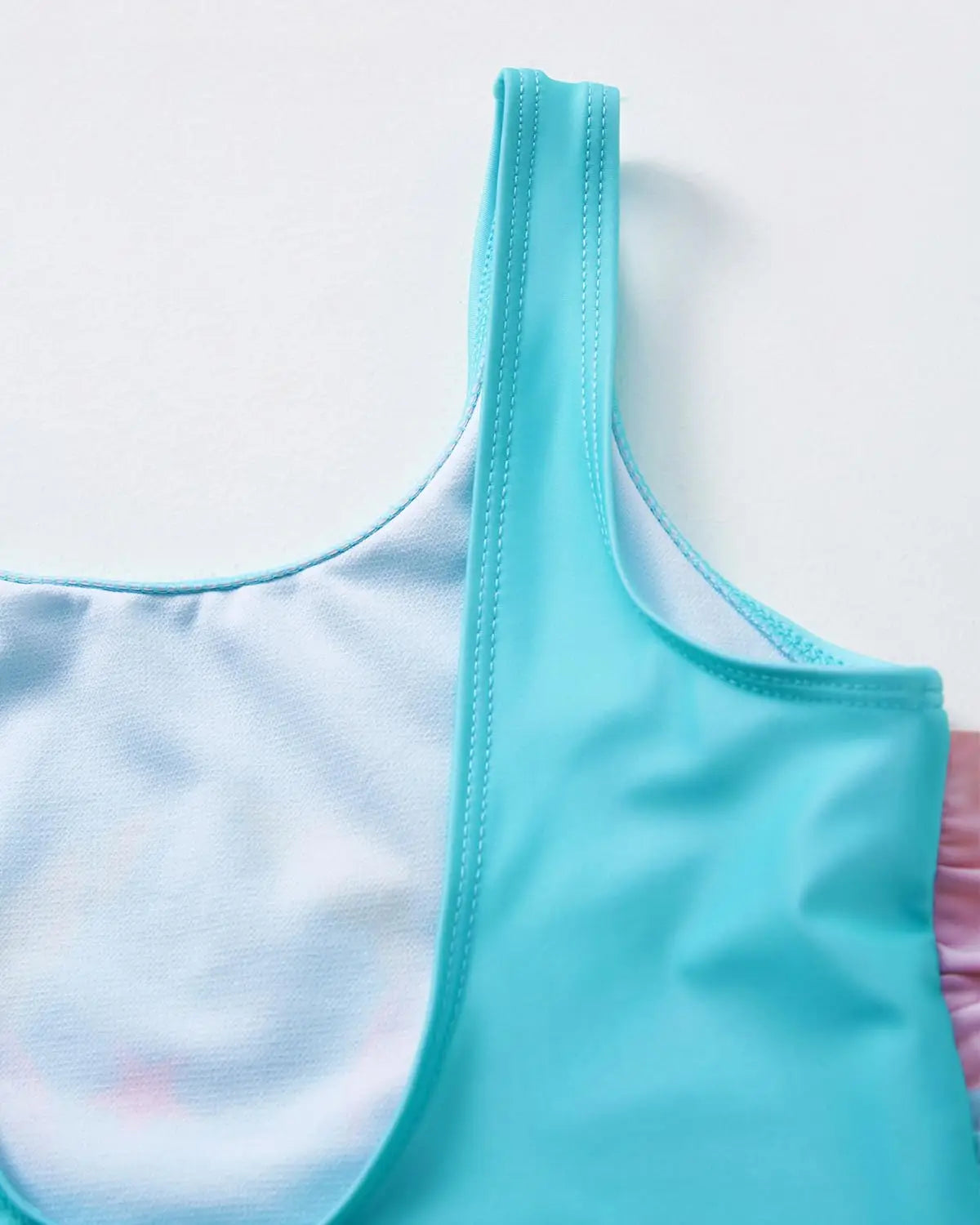 Turquoise tank top aus glattem elastischem stoff mit sauber genähten nähten für jiAmy badeanzüge mädchen