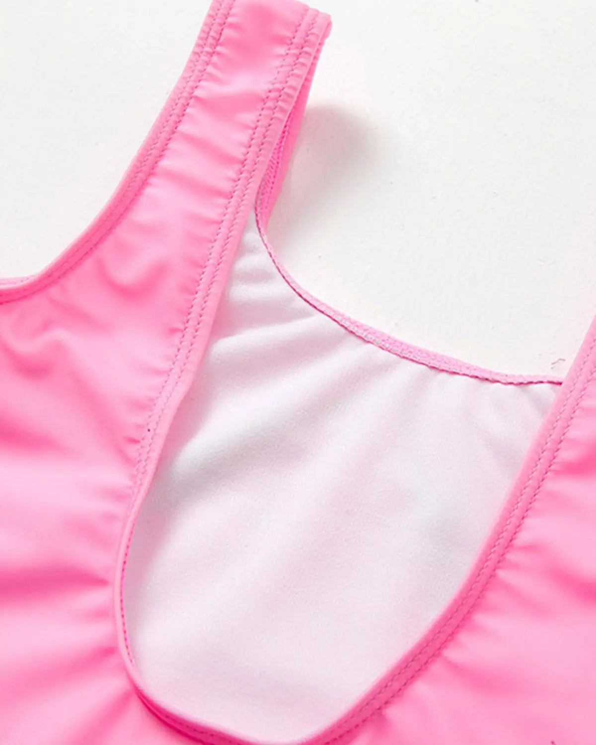 Jiamy badeanzüge mädchen pinker swimsuit top mit weißem innenfutter und sauber vernähten kanten für kinder