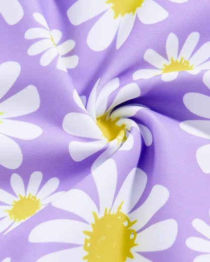 JiAmy Girls ONE Piece Swimsuit with Ruffle Skirt Summer Beach Bathing Suit Daisy Floral Girls Swimwear for 8-12 Years (120-160cm) 