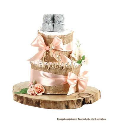 Windeltorte Alles Jute | zur Geburt apricot