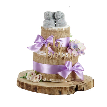 Windeltorte Alles Jute | zur Geburt lilac