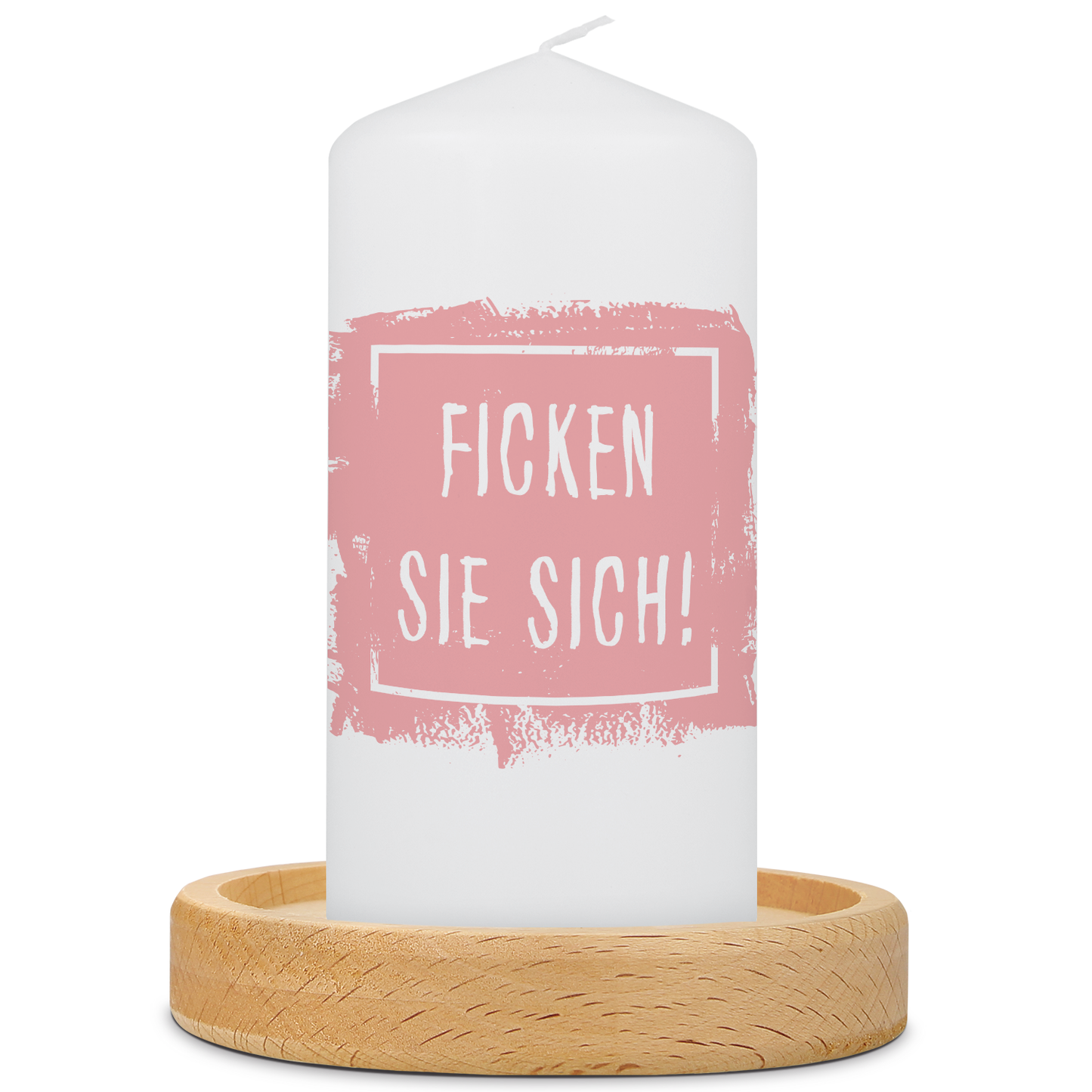 Kleine Kerze mit Spruch "Ficken Sie sich"