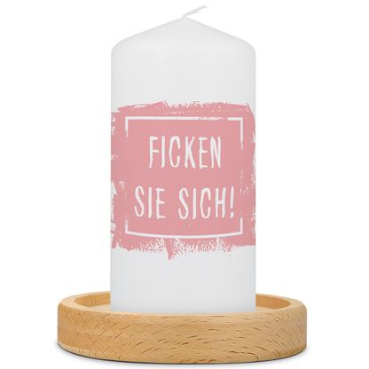 Kleine Kerze mit Spruch "Ficken Sie sich"