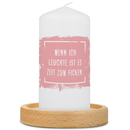 Kleine Kerze mit Spruch "Wenn ich Leuchte"