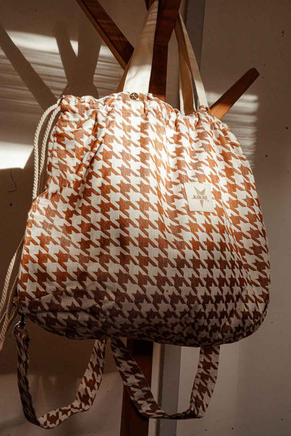 Mommy Bag Houndstooth Latte Macchiato