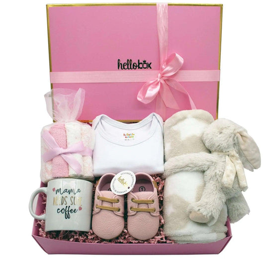 Hellobox gift newborn with baby blanket, cuddly toy (17 pieces) (pink) girl-0
