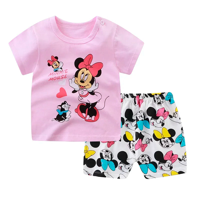 Disney Kleidung Set Cartoon Minnie Kurzarm Baumwolle - Meloni2