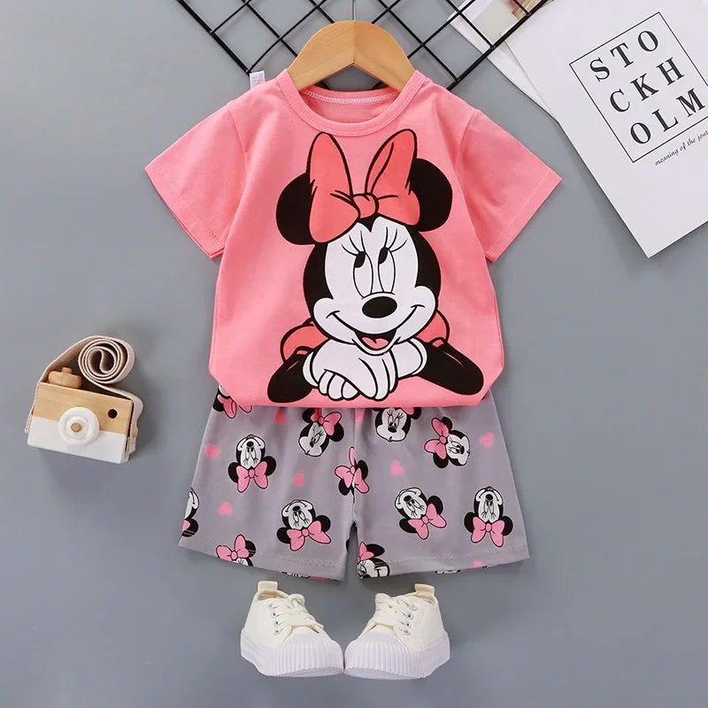 Disney Kleidung Set Cartoon Minnie Kurzarm Baumwolle - Meloni2
