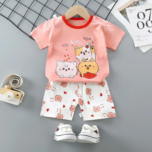 Disney Kleidung Set Cartoon Minnie Kurzarm Baumwolle - Meloni2