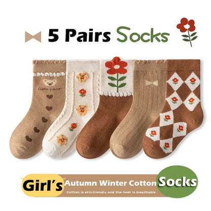 Mädchen Socken für den Frühling 5 Paar - Meloni2