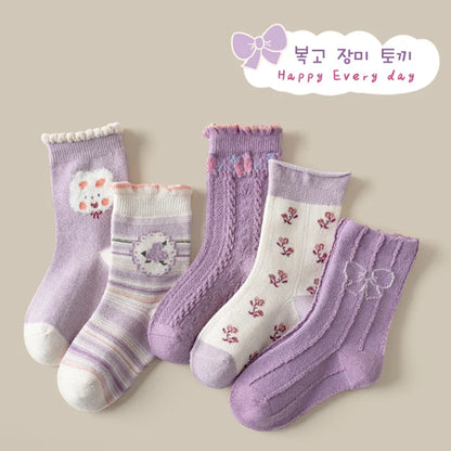 Mädchen Socken für den Frühling 5 Paar - Meloni2