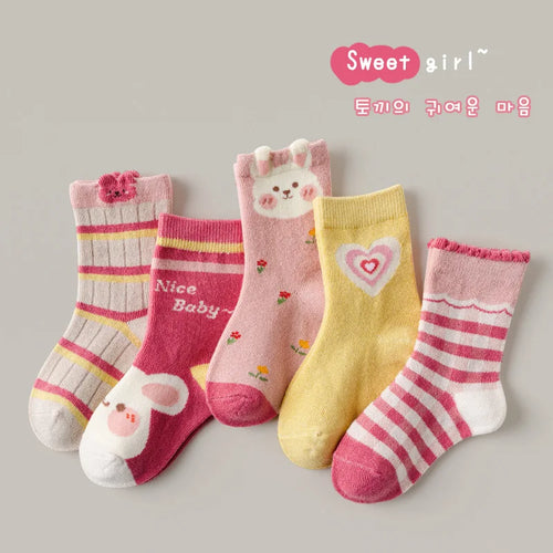 Mädchen Socken für den Frühling 5 Paar - Meloni2