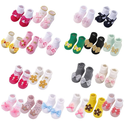 Kinder Socken für Mädchen und Jungen Rutschfest 5 Stück - Meloni2