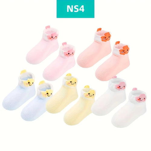 Kinder Socken für Mädchen und Jungen Rutschfest 5 Stück - Meloni2