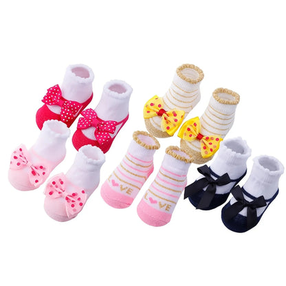 Kinder Socken für Mädchen und Jungen Rutschfest 5 Stück - Meloni2