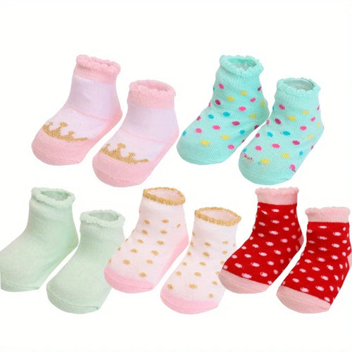 Kinder Socken für Mädchen und Jungen Rutschfest 5 Stück - Meloni2