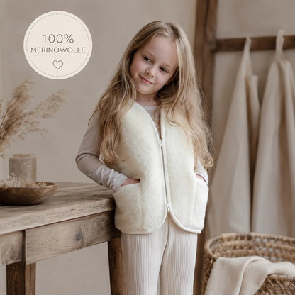Kinderweste Merinowolle – weich, warm & hypoallergen