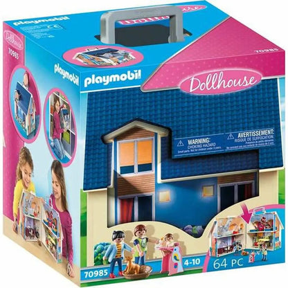 Playmobil 70985 spielhaus zweistöckiges spielset mit blauem dach und beigen wänden aus kunststoff