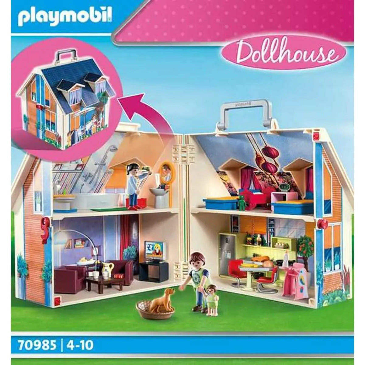 Playmobil 70985 dollhouse bunte zweistöckige spielset mit detaillierten innenräumen und miniatureinrichtung