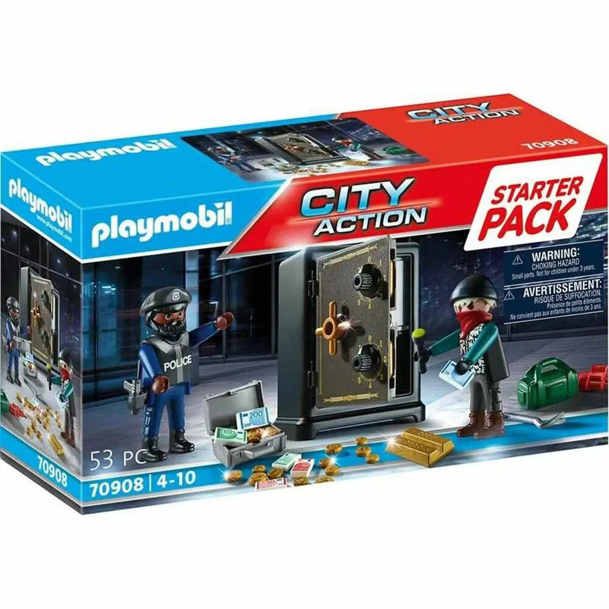 Playmobil city action starter pack safe 70908 mit schwarzem und goldenem safe mit verzierten details