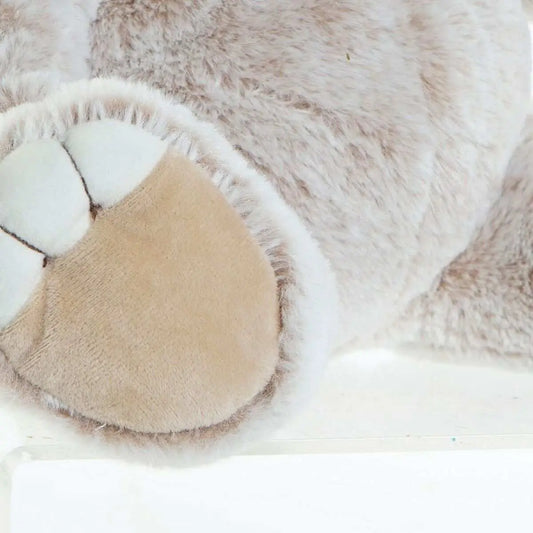 Soft beige und weiße plüschpfote mit gestickten details von plüschtier dkd home decor bär aus kunststoff