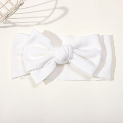 Elastic Baby Hairband with Solid Color Bow-4