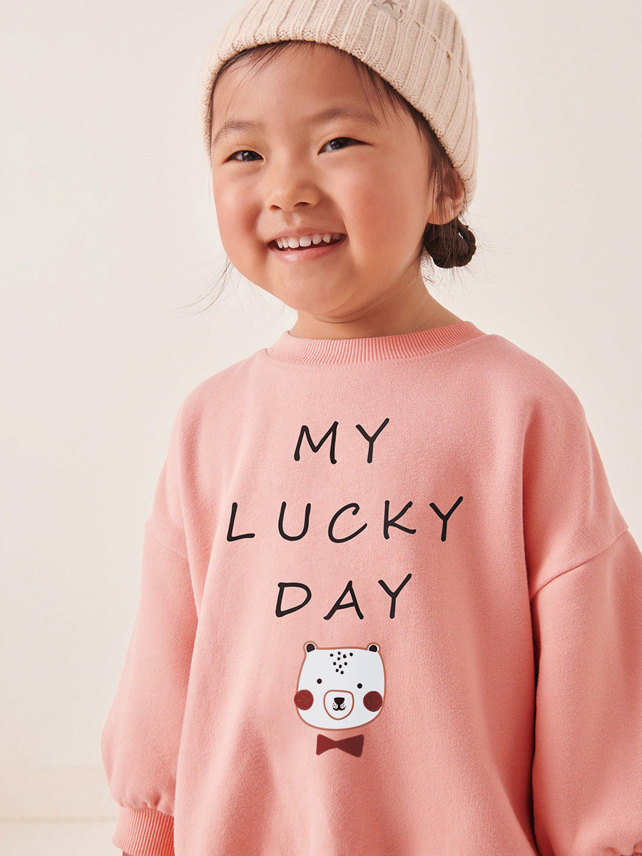 Spring And Autumn Girls Cute Cartoon Print Long Sleeves Top T-Shirt And Floral Pants Clothing Set-4
