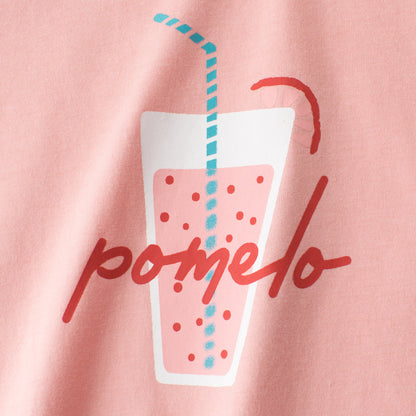 Summer Girls’ Cartoon and Letters Print T-shirt in European and American Style-2