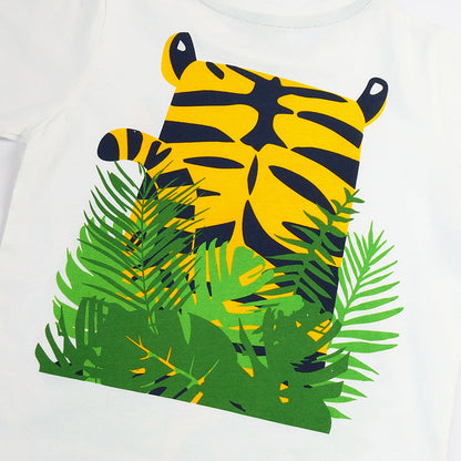 Summer Baby Kids Tiger Cartoon Pattern T-shirt and Shorts Clothing Set for Boys-2