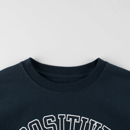 Boys and Girls’ Letters Print T-shirt in European and American Style-2