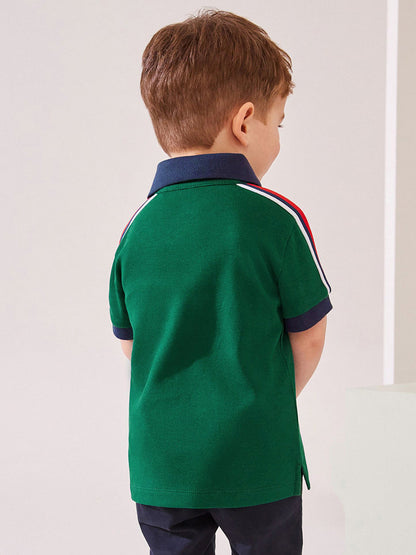 Arrival Baby Kids Boys Little Tiger Logo Short Sleeves Polo Shirt-3