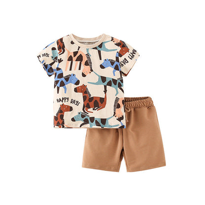 Outfit 2-teilig mit Pferd Kurzarm T-Shirt und Hose - Meloni2