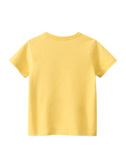 Boys’ Dogs Cartoon And Letters Print T-Shirt In European And American Style-4