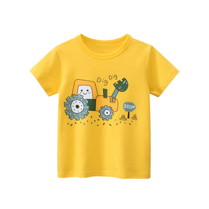 Sommer T-Shirt gelb mit Traktor - Meloni2