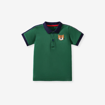 Arrival Baby Kids Boys Little Tiger Logo Short Sleeves Polo Shirt-4