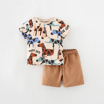 Outfit 2-teilig mit Pferd Kurzarm T-Shirt und Hose - Meloni2