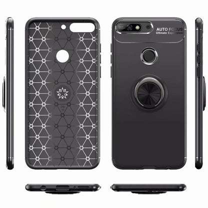 NALIA Ringhülle für Huawei Y7 (2018) – Ring-Ständer 360° & für Magnet-Halter – GRIP360 (Mattiertes Silikon Case) – Marke aus Berlin