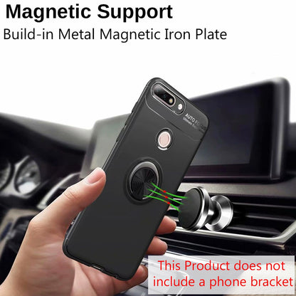 NALIA Ringhülle für Huawei Y7 (2018) – Ring-Ständer 360° & für Magnet-Halter – GRIP360 (Mattiertes Silikon Case) – Marke aus Berlin