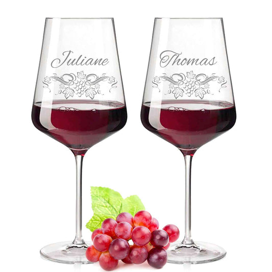 Leonardo Puccini Weingläser 750 ml im Weinranken Design mit Namen