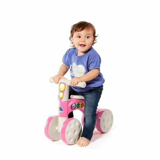 Rosa und weiße rutschauto moltó 21210 toddler balance bike aus plastik mit bunten knopflichtern