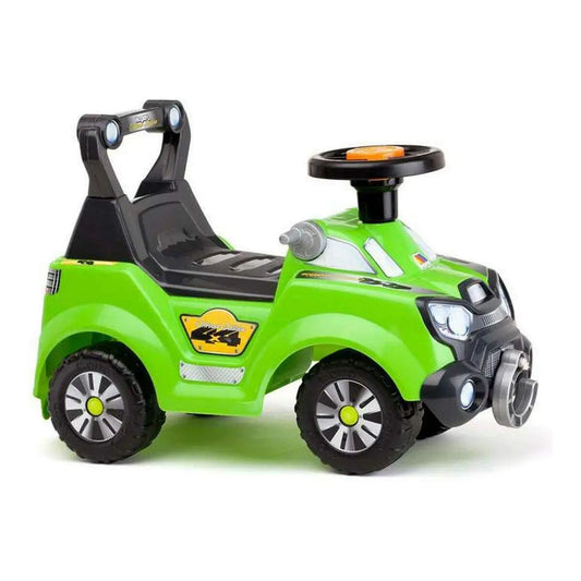Rutschauto moltó 4x4 grünes plastikfahrzeug mit schwarzen akzenten und silbernen felgen für kinder