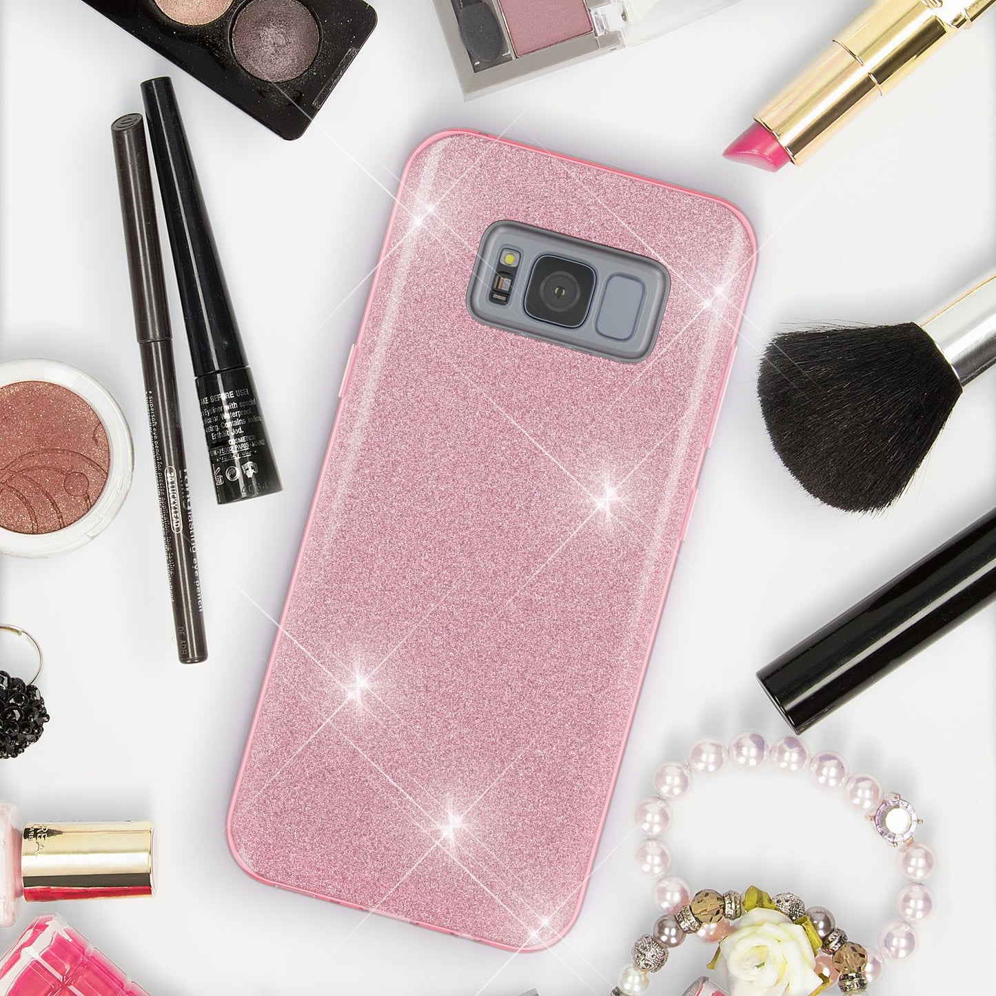 NALIA Glitzerhülle für Samsung Galaxy S8 Plus – Funkelnder Glitzer-Look & Grip – SHINEPOP (Silikon Case) – Marke aus Berlin