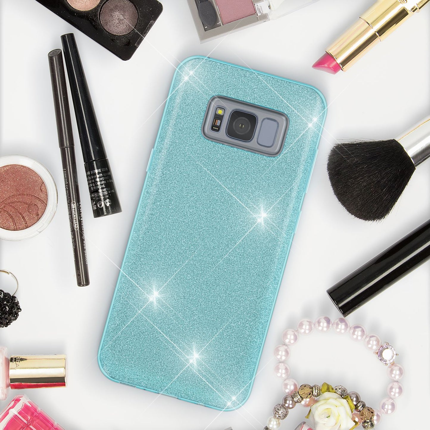 NALIA Glitzerhülle für Samsung Galaxy S8 – Funkelnder Glitzer-Look & Grip – SHINEPOP (Silikon Case) – Marke aus Berlin