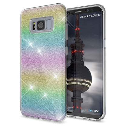 NALIA Glitzerhülle für Samsung Galaxy S8 Plus – Funkelnder Glitzer-Look & Grip – SHINEPOP (Silikon Case) – Marke aus Berlin