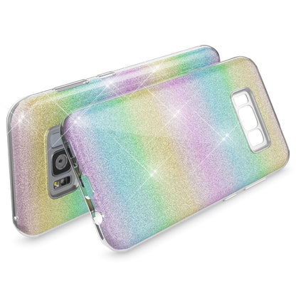 NALIA Glitzerhülle für Samsung Galaxy S8 Plus – Funkelnder Glitzer-Look & Grip – SHINEPOP (Silikon Case) – Marke aus Berlin