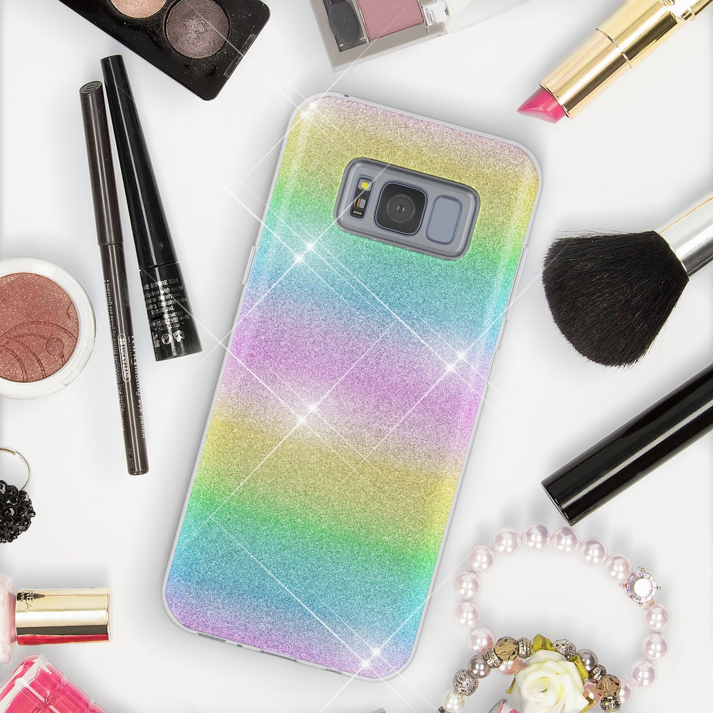 NALIA Glitzerhülle für Samsung Galaxy S8 – Funkelnder Glitzer-Look & Grip – SHINEPOP (Silikon Case) – Marke aus Berlin